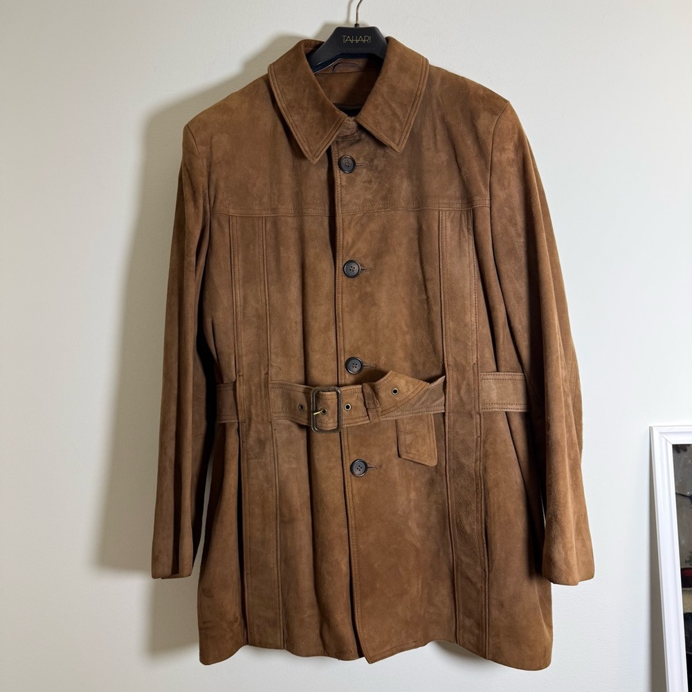 Saks Fifth Avenue Vintage Tan Suede Men’s Suede Jacket - Unisex